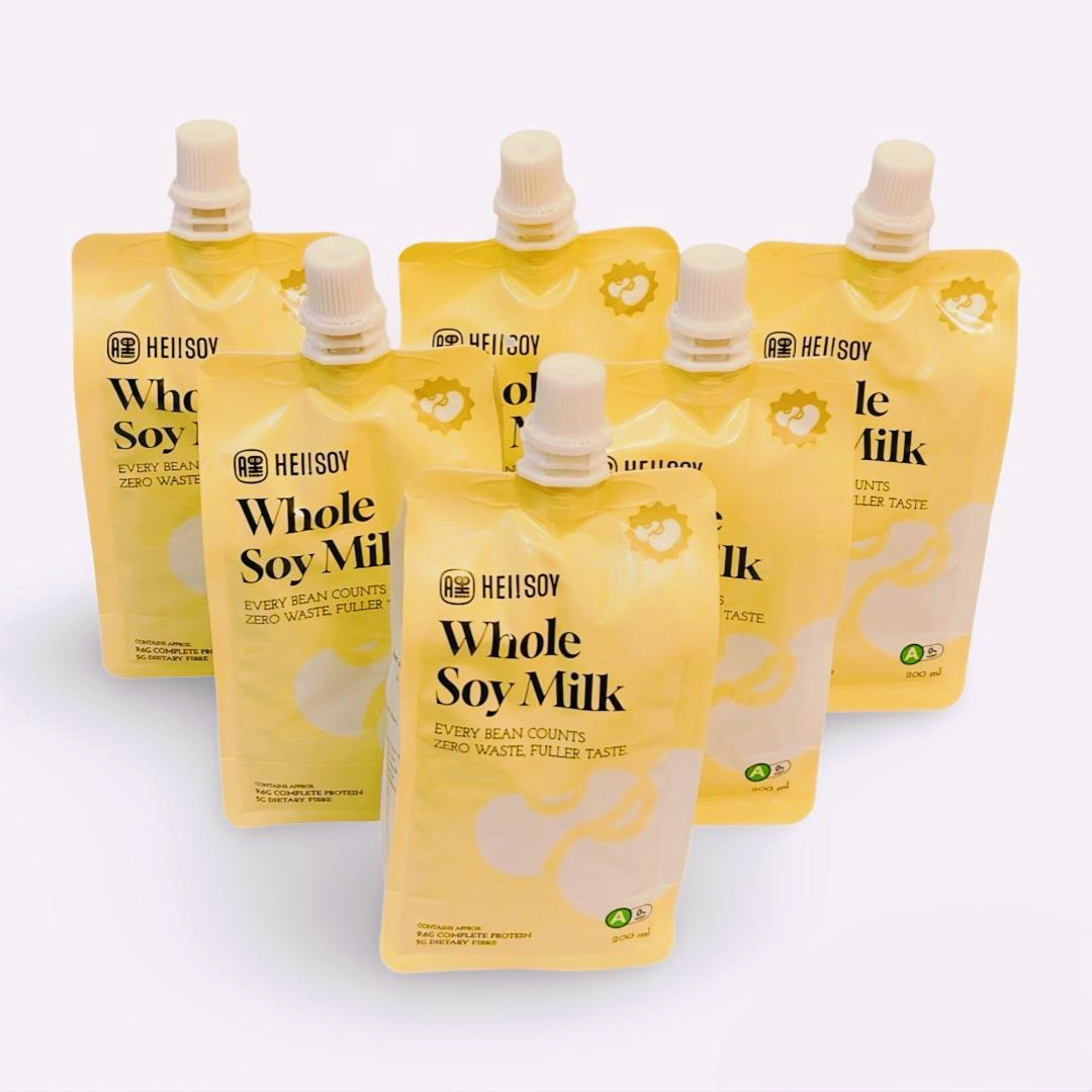 Six packs of Hei!Soy Whole Soy Milk